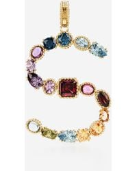 Dolce & Gabbana - Charm S Lettering 18Kt And Multicolored Gems - Lyst