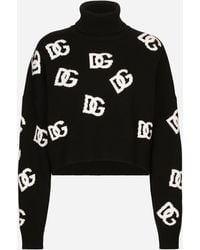 Dolce & Gabbana - Turtleneck Sweater With Dg Inlay - Lyst