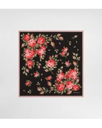 Dolce & Gabbana - Rose Bouquet-Print Silk Twill Scarf 50X50 - Lyst