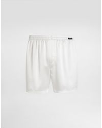 Dolce & Gabbana - Silk Satin Boxer Shorts - Lyst