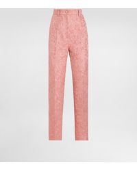 Dolce & Gabbana - Tailored Quilted Floral Jacquard Pants - Lyst