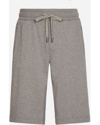 Dolce & Gabbana - Jersey Jogging Shorts With Logo Tag - Lyst