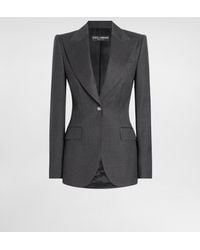 Dolce & Gabbana - Single-Breasted Woolen Turlington Blazer - Lyst