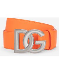 Dolce & Gabbana - Gürtel aus Kalbsleder mit DG-Logo - Lyst