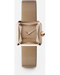 Dolce & Gabbana Gold Watch With Silk Strap - Natural