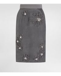 Dolce & Gabbana - Organza Midi Skirt With Flower Embroidery - Lyst