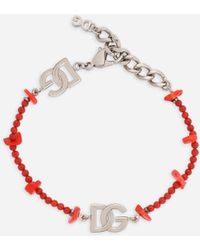Bracelet à breloque logo Dolce & Gabbana en coloris Métallisé Femme Bijoux homme 