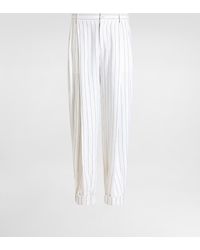 Dolce & Gabbana - Pinstripe Linen-Blend Pants With Double Darts - Lyst