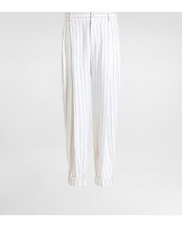 Dolce & Gabbana - Pinstripe Linen-Blend Pants With Double Darts - Lyst
