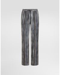 Dolce & Gabbana - Stripe-Print Silk Twill Vanity Trousers - Lyst