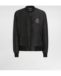 Dolce & Gabbana - Nylon Crest Bomber Jacket - Lyst
