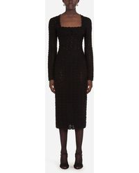 Dolce & Gabbana Long-Sleeved Sheath Dress - Schwarz