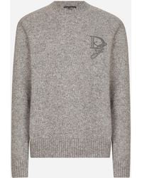 Dolce & Gabbana - Sweater With Embroidered Logo - Lyst