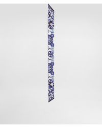 【DOLCE & GABBANA】MAJOLICA-PRINT SILK TWILL BANDEAU Dolce & Gabbana Majolica-print Silk Twill Bandeau In Purple