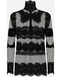 Dolce & Gabbana - Lace Mesh Blouse - Lyst