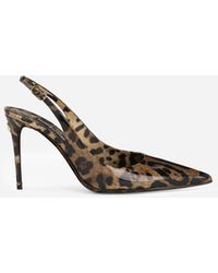 Dolce & Gabbana - Kim バックストラップパンプス シャイニーカーフスキン レオパードプリント - Lyst