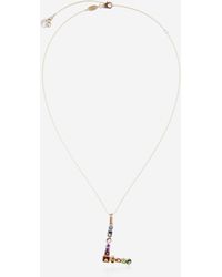 Damen Schmuck Halsketten Dolce & Gabbana Anhänger Rainbow mit mehrfarbigen edelsteinen in Mettallic 