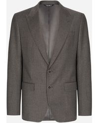 Dolce & Gabbana - Single-Breasted Stretch Flannel Sicilia-Fit Jacket - Lyst