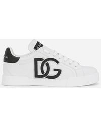 Dolce & Gabbana - Logo-Print Sneakers - Leder - Schwarz/ - Lyst