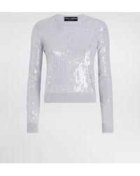 Dolce & Gabbana - Crew-Neck Sweater With Sequin Embellishment - Lyst