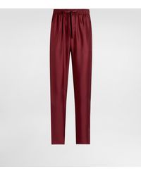 Dolce & Gabbana - Silk Pajama Pants With Logo Embroidery - Lyst