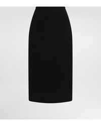 Dolce & Gabbana - Double Wool Crêpe Skirt - Lyst