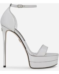 Dolce & Gabbana - Mirrored-Effect Calfskin Platform Sandals - Lyst