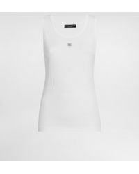Dolce & Gabbana - Fine-Rib Jersey Tank Top With Dg Logo Pin - Lyst