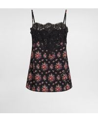 Dolce & Gabbana - Small Flower Bouquets-Print Charmeuse Top - Lyst