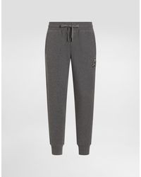 Dolce & Gabbana - Jersey Trousers With Heraldic Patch - Lyst