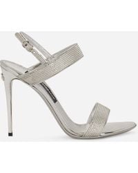 Dolce & Gabbana - Sandales à talon aiguille kim argentées - Lyst