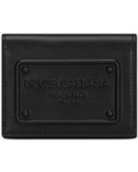 Dolce & Gabbana Kartenetui aus Kalbsleder mit Relieflogo - Weiß