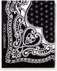 Dolce & Gabbana Telo Mare In Spugna Stampa Bandana - Nero