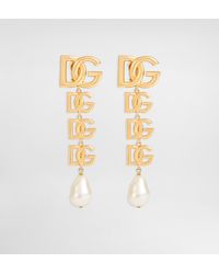 Dolce & Gabbana - Clip-On Earrings With Dg Logo - Lyst