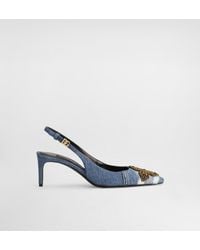 Dolce & Gabbana - Denim Patchwork Slingback With Embroidery - Lyst