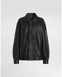 Dolce & Gabbana - Single-Breasted Leather Jacket - Lyst