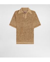 Dolce & Gabbana - Short-Sleeved Viscose Crochet Polo-Shirt - Lyst