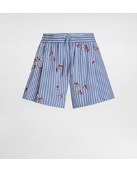 Dolce & Gabbana - Crystal Flower-Print Cotton Shorts - Lyst