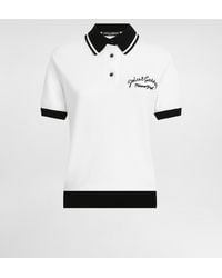 Dolce & Gabbana - Short Cotton Piqué Polo-Shirt With Dg Logo Embroidery - Lyst