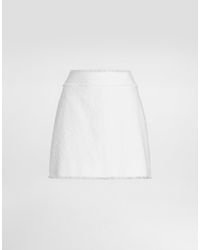 Dolce & Gabbana - Minirock Aus Raschel-Baumwolltweed - Lyst