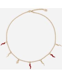 Dolce & Gabbana - Necklace With Dg Logo And Horn Charms - Lyst
