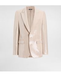 Dolce & Gabbana - Single-Breasted Sicilia Light Jacket With Sequins - Lyst