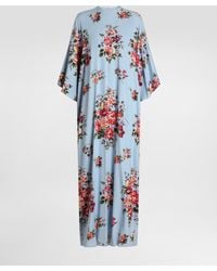 Dolce & Gabbana - Flower Bouquet-Print Long Charmeuse Dress - Lyst
