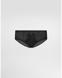 Dolce & Gabbana - Tulle-Lace Overlay Briefs - Lyst