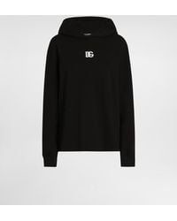 Dolce & Gabbana - Jersey Hoodie With Dg Embroidery - Lyst