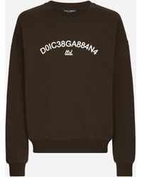 Dolce & Gabbana - Round-Neck Sweatshirt With Logo Print - Lyst