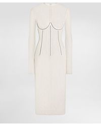 Dolce & Gabbana - Lace Calf-Length Dress With Corset Detailing - Lyst