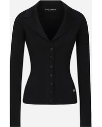 Dolce & Gabbana - Dgロゴ ストレッチビスコース ニット ショートジャケット - Lyst