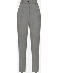 Dolce & Gabbana - Pantalon Couture En Laine Pied-De-Poule - Lyst