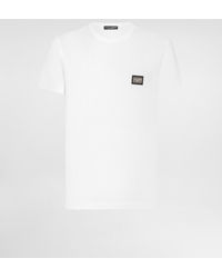 Dolce & Gabbana - Cotton T-Shirt With Branded Tag - Lyst